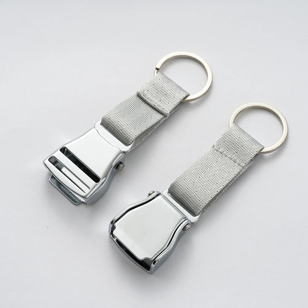 Aircraft Seat Belt Buckle Keychain Aviation Travel Bag Backpack Key Ring Pilot Gift Accessory Chain