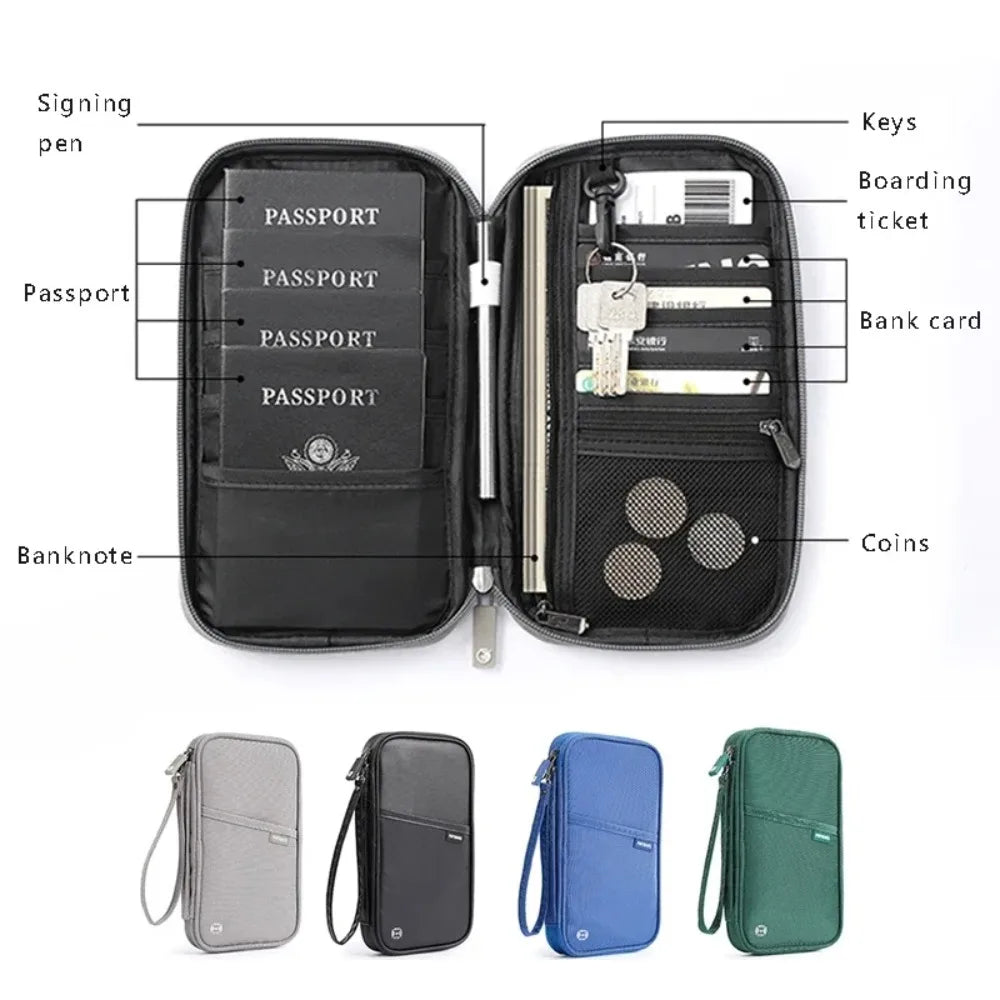 Family Travel Wallet Passport Holder Waterproof Document Organiser Card Ticket Storage Bag Case