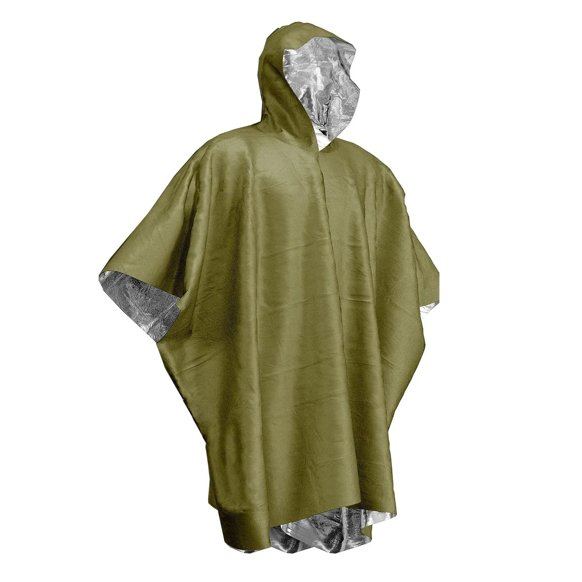 Emergency Rain Poncho with Hood Lightweight Reusable Survival Blanket for Hiking and Camping Trips