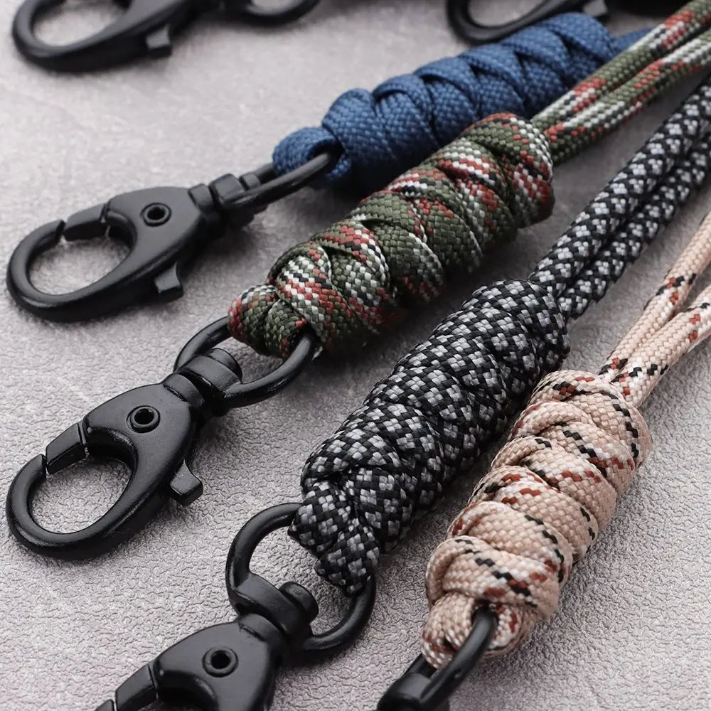 Paracord Survival Keychain with Rotatable Buckle Emergency Lanyard Backpack Key Ring Tool