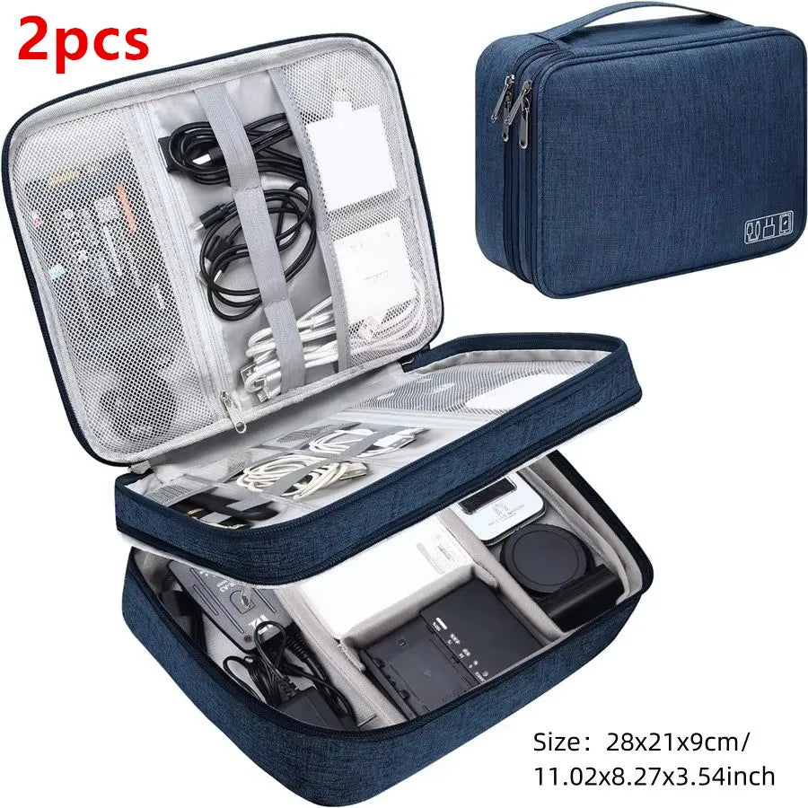 Travel Cable Organiser Bag, Portable Digital Storage Pouch for Gadgets and Electronic Devices