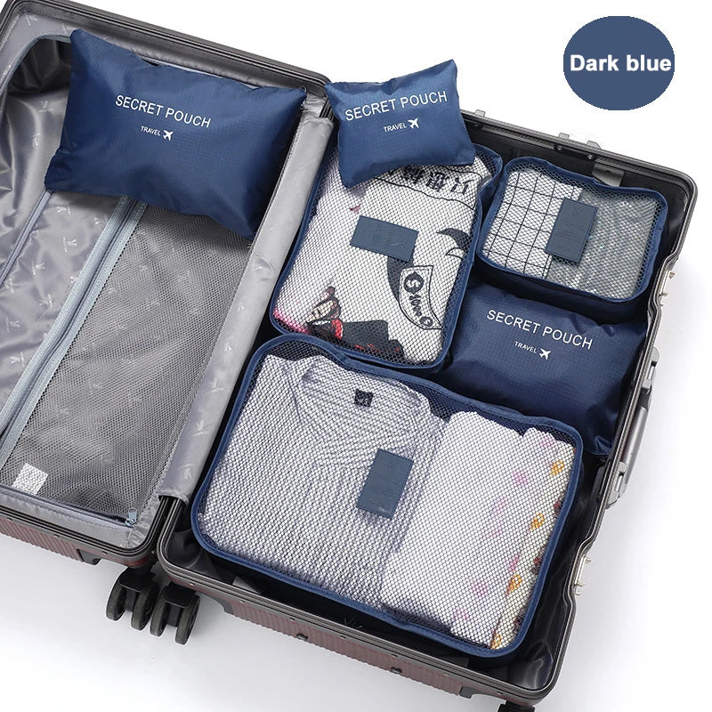 6 Piece Travel Packing Cube Set Clothes Storage Bags Luggage Organiser Suitcase Pouches Kit