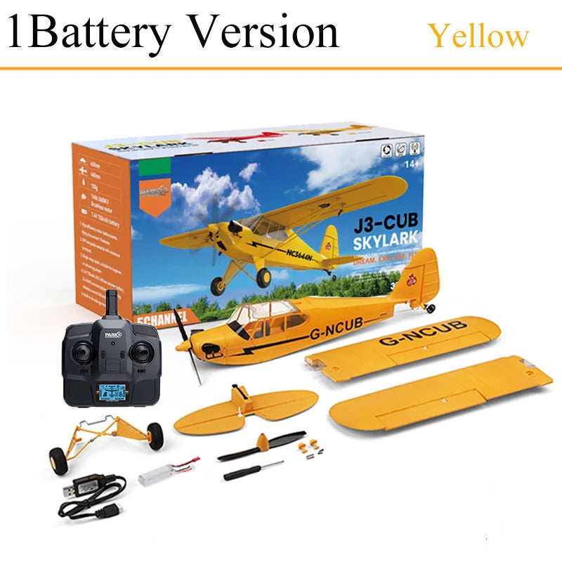 WLTOYS A160 J3 Cub RC Plane 2.4G 5 Channel Brushless Ready to Fly Remote Control Airplane