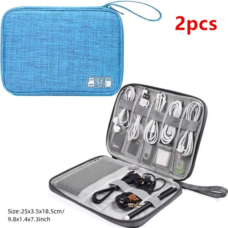 Travel Cable Organiser Bag, Portable Digital Storage Pouch for Gadgets and Electronic Devices