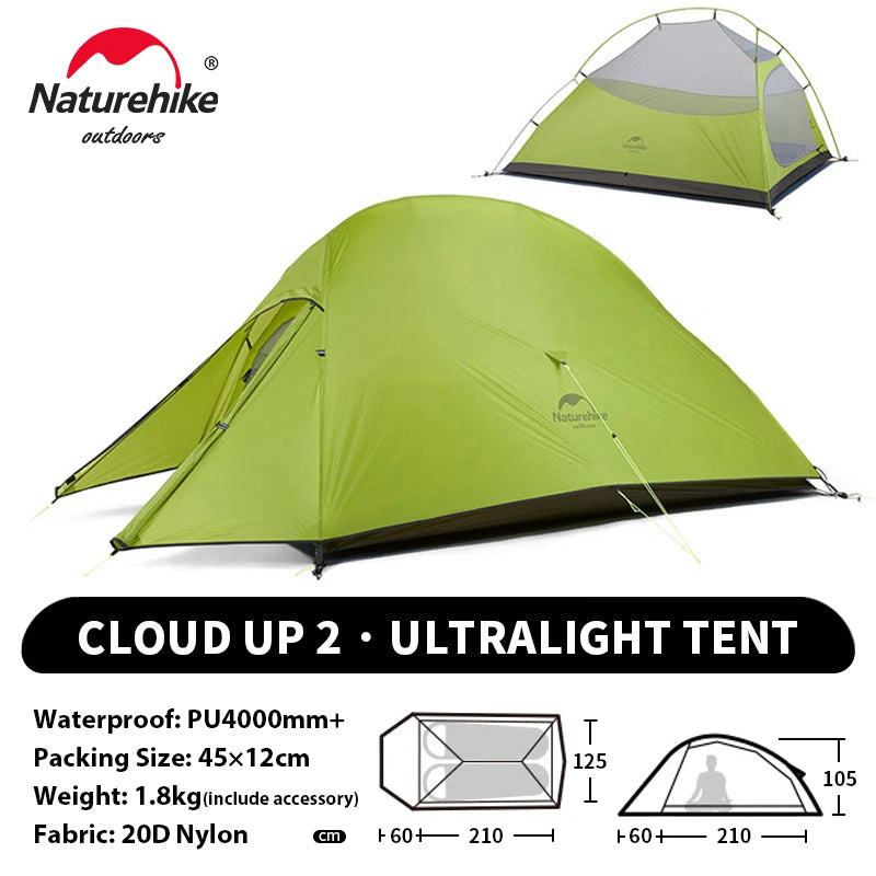 NATUREHIKE Cloud Up Ultralight 1 2 3 Person Waterproof Camping Hiking Backpacking Tent