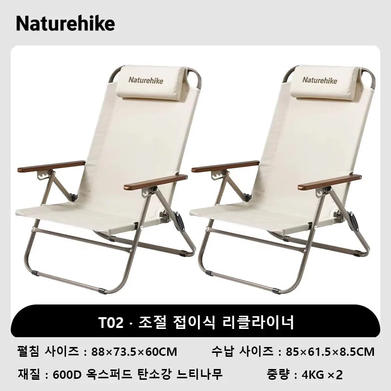 Adjustable Folding Camping Recliner Chair High Back Outdoor Portable Lounge Relax Seat