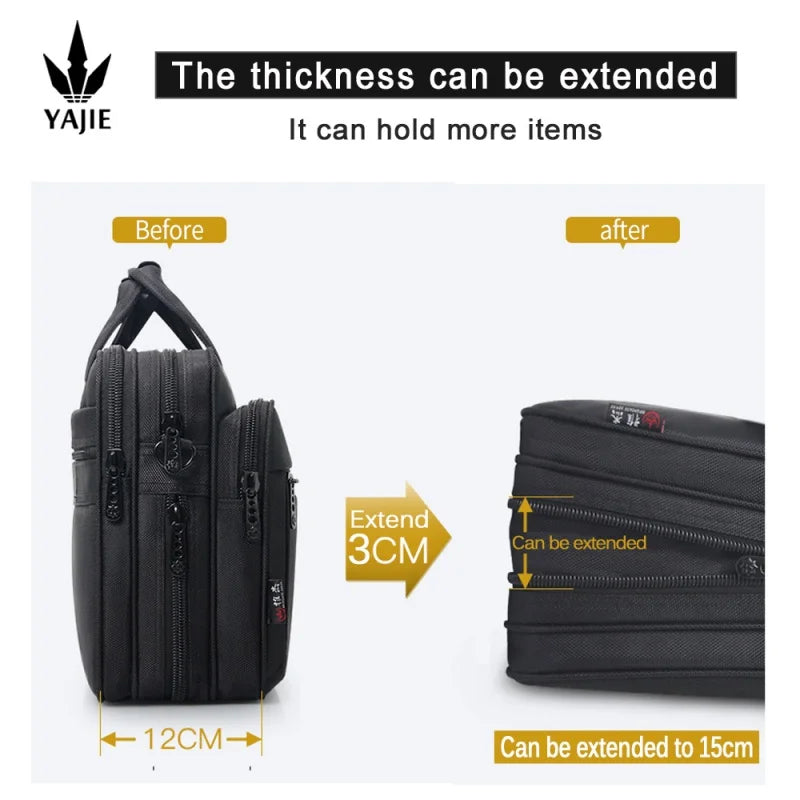 Large Capacity Laptop Briefcase 17 Inch Canvas Business Shoulder Messenger Work Travel Bag