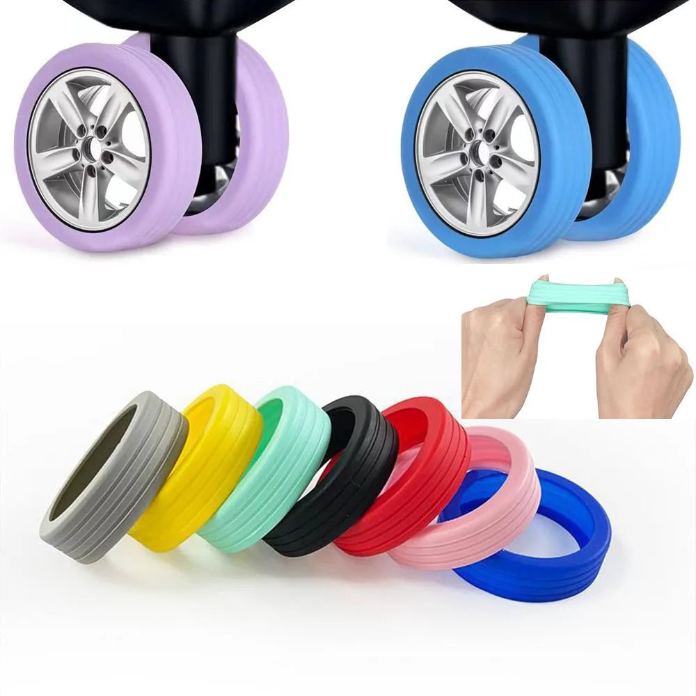 Travel Luggage Wheel Protector Covers 4 8Pcs Silicone Suitcase Caster Guard Noise Reduction