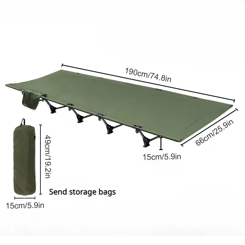 Portable Folding Camping Cot Bed Ultralight Compact Outdoor Sleeping Tent Bed for Travel Gear