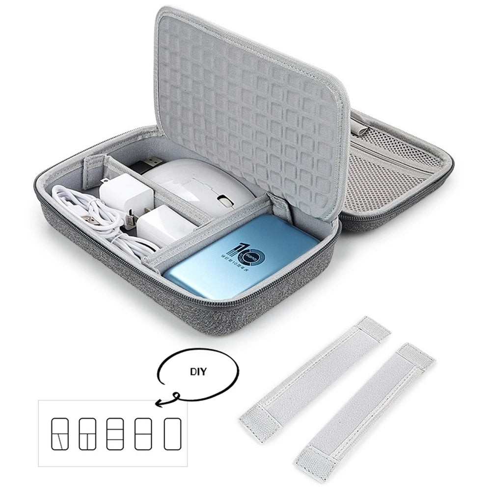 Large Capacity Travel Electronics Organizer EVA Hard Case Cable