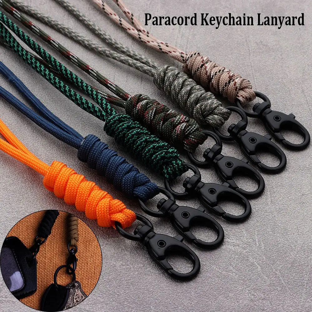 Paracord Survival Keychain with Rotatable Buckle Emergency Lanyard Backpack Key Ring Tool