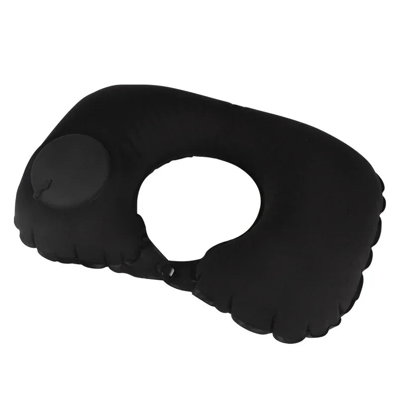 MYSTYBLOOM Inflatable U Shape Neck Travel Pillow Folding Airplane Train Car Headrest