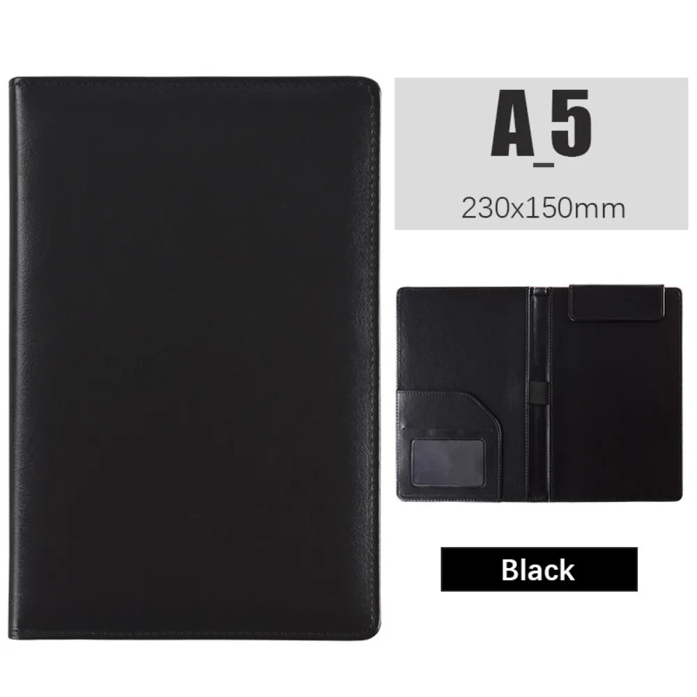 A5 PU Leather Clipboard Folder with Pen Holder Card Slots Waterproof Document Organiser Portfolio