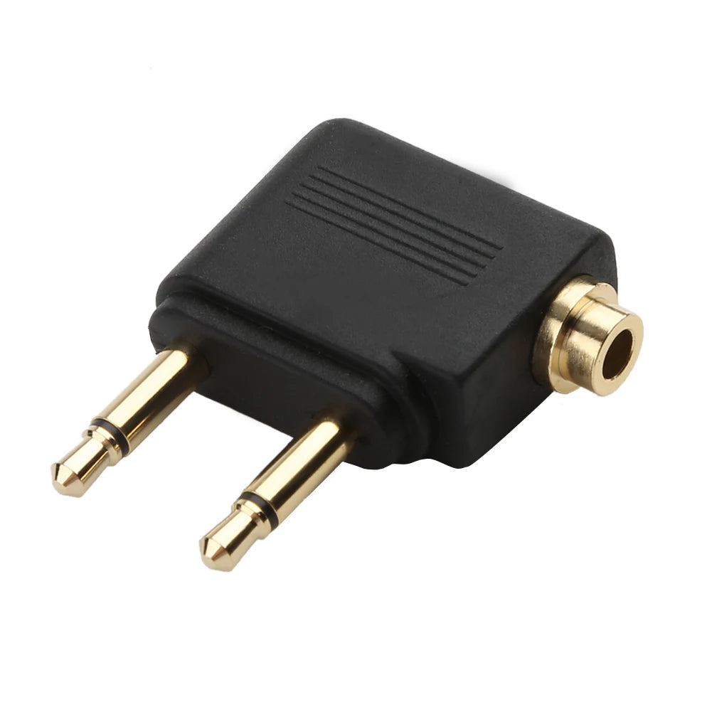 3.5mm Airline Audio Adapter Plug for Airplane Headphones Travel Earphone Jack Converter