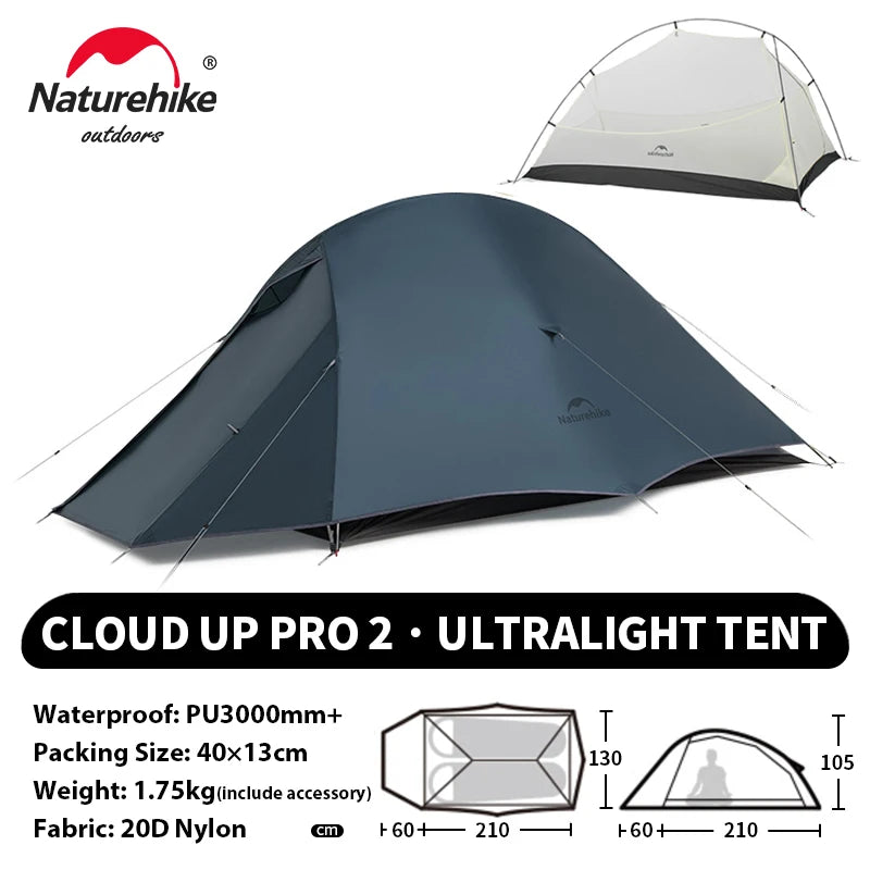 NATUREHIKE Cloud Up Ultralight 1 2 3 Person Waterproof Camping Hiking Backpacking Tent