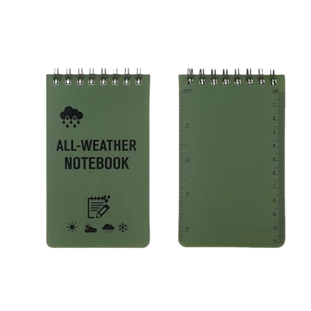 Waterproof Tactical Pocket Notebook Spiral Memo Pad Lined Pages Cockpit Outdoor Office School Journal