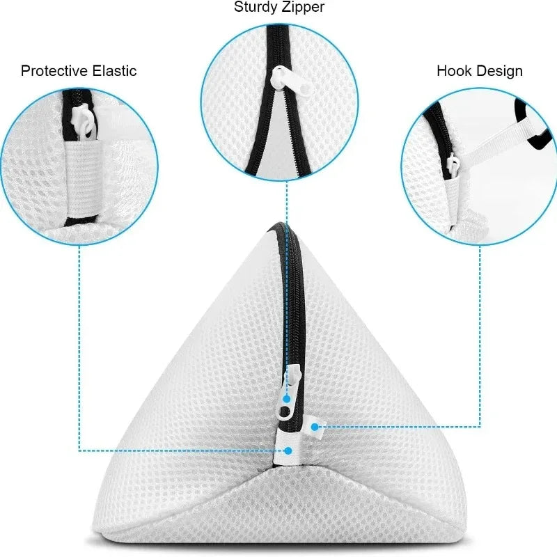 Mesh Laundry Bag for Shoes Washing Machine Zip Protective Storage Organiser Travel Bag Case