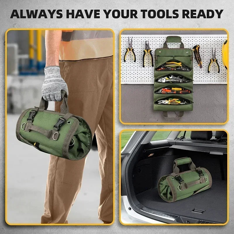 GIOIO Multi Purpose Tool Bag Roll Up Multi Pocket Hardware Organizer Pouch Nylon