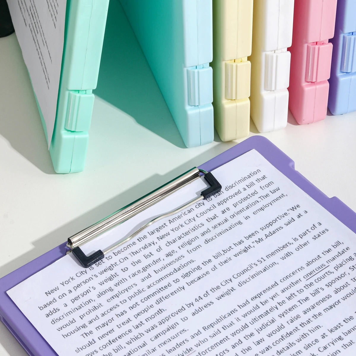 A4 File Storage Box with Writing Pad Clipboard Portable Document Organiser Office School Case