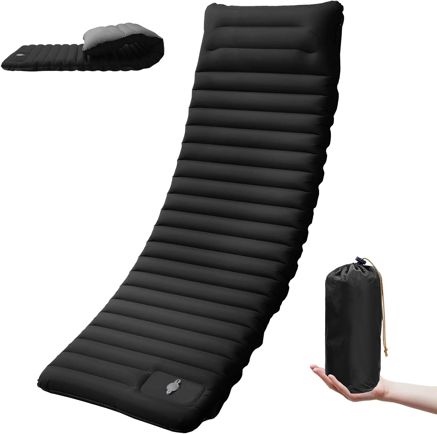 Extra Thick 4 Inch Self Inflating Camping Sleeping Pad with Built In Pump Hiking Air Mattress Bed