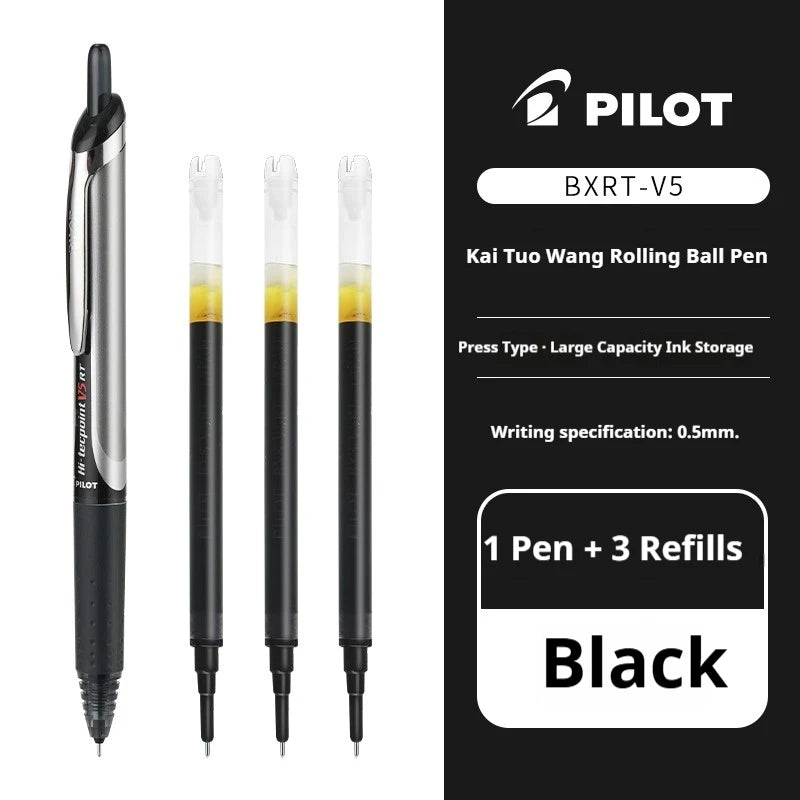 Retractable 0.5mm Gel Ink Pen with Precision Rollerball Tip Refillable Office School Writing Pen Set