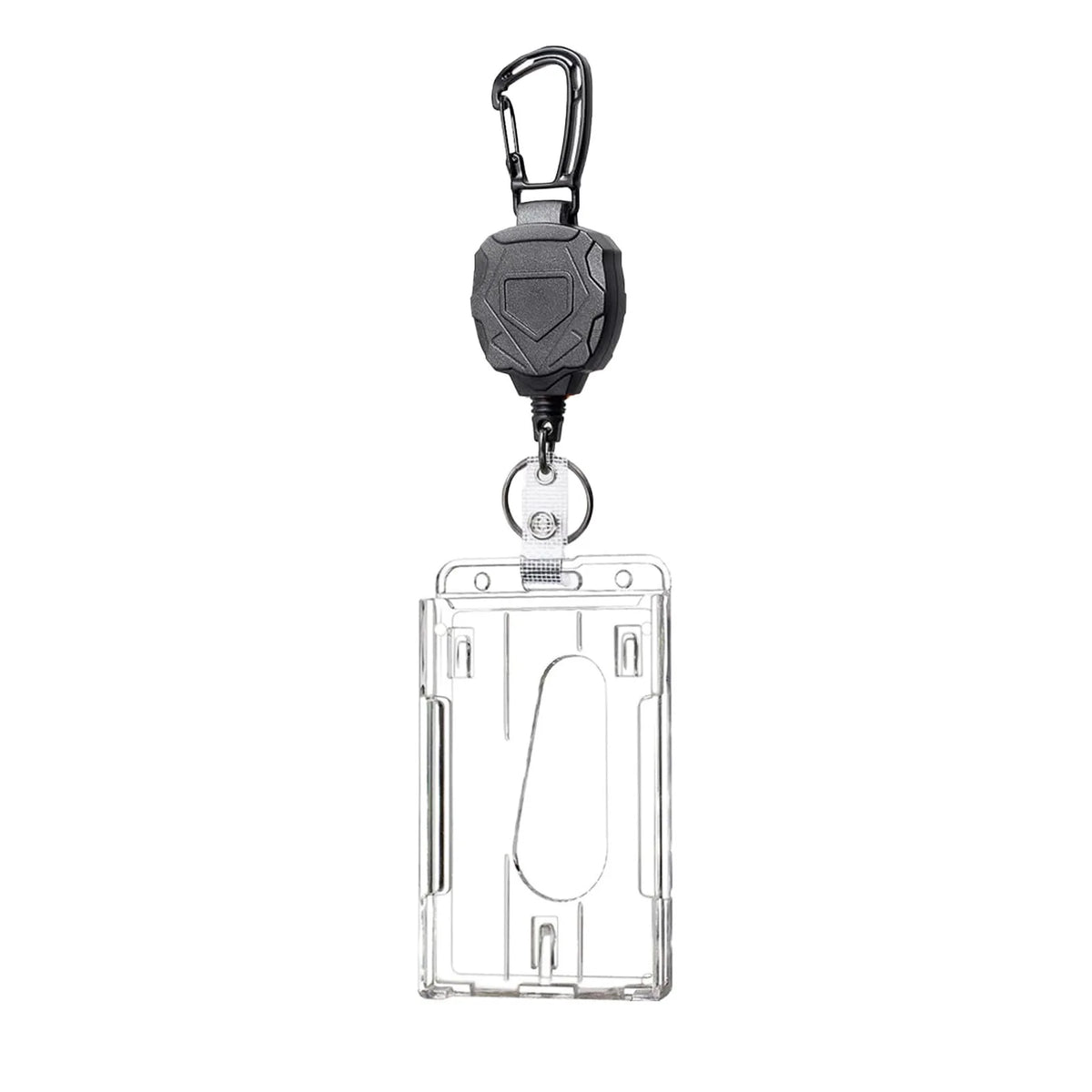 Retractable Heavy Duty Carabiner Keychain Steel Wire Pull Reel Ring