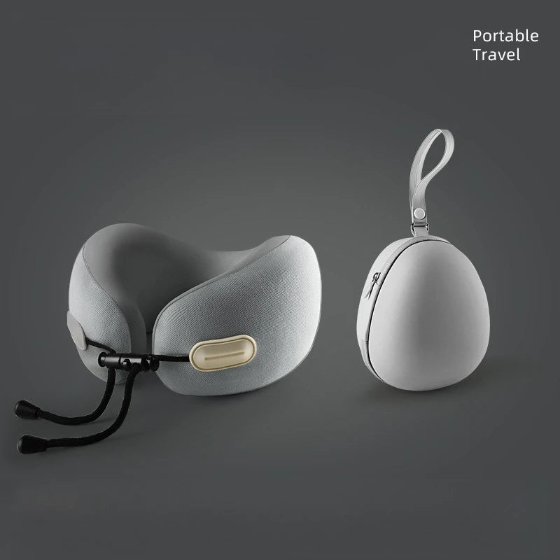 Memory Foam U Shaped Neck Pillow Compact Foldable Travel Pillow for Airplane Flights and Naps