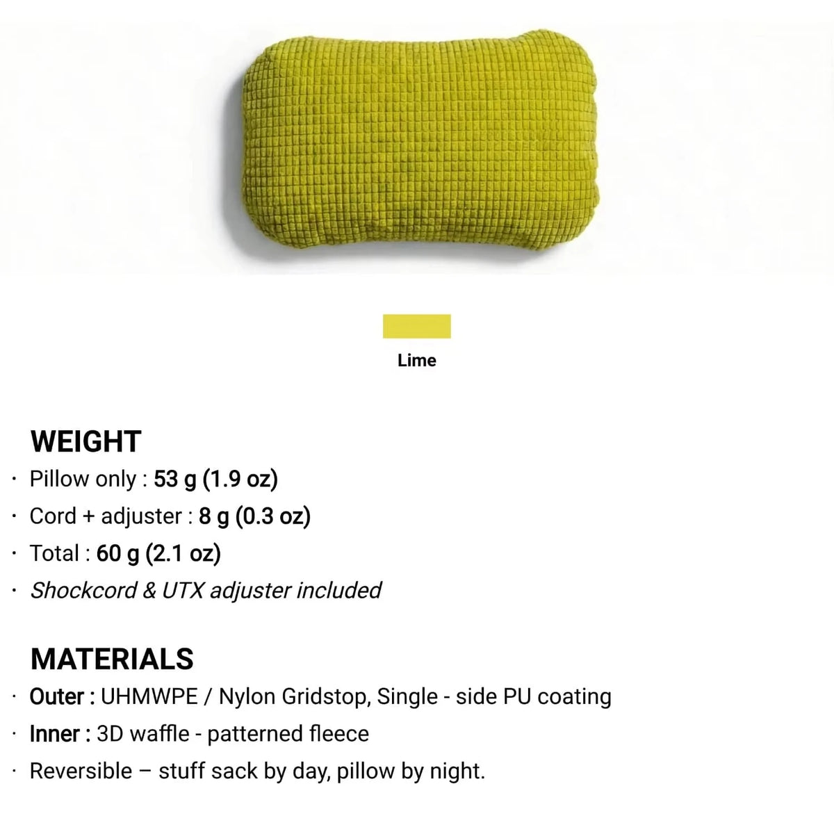 Ultralight 2 in 1 Stuff Sack Pillow Multifunctional Camping Storage Bag Outdoor Headrest Gear