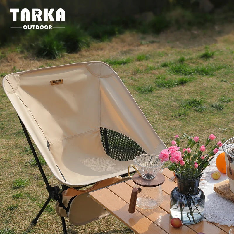 TARKA Foldable Camping Chair Ultralight Backpacking Moon Chair for Tramping Backpacking Travel