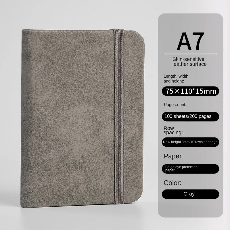 A7 Pocket Notebook Mini Portable Notepad Waterproof Cover Retro Journal Memo Book for Everyday Carry