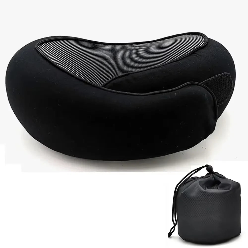 OKAYSO Memory Foam Neck Pillow U Shaped Travel Pillow Adjustable Ergonomic Support for Plane and Car