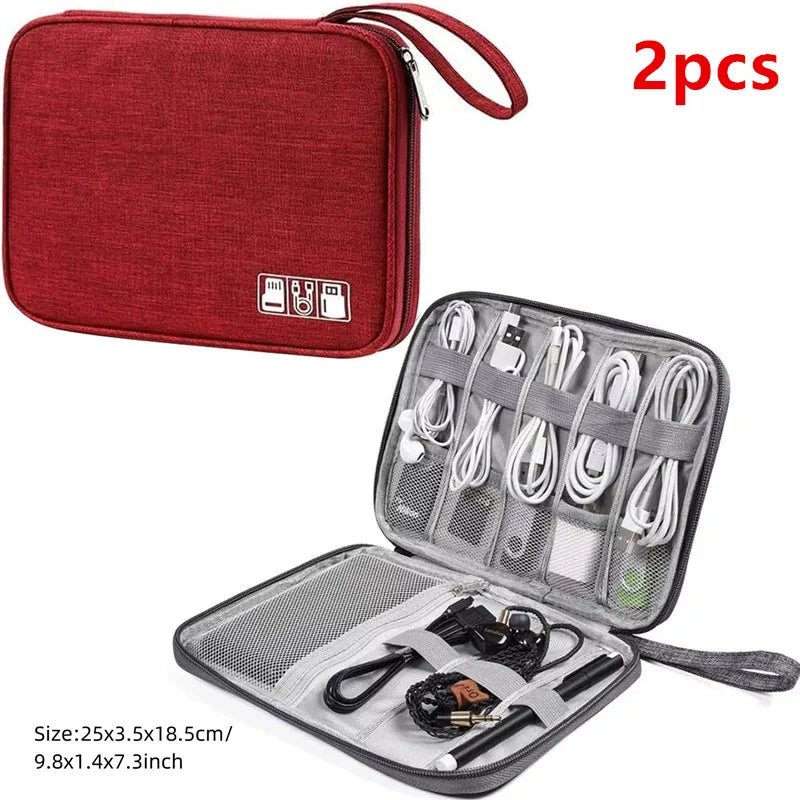 Travel Cable Organiser Bag, Portable Digital Storage Pouch for Gadgets and Electronic Devices