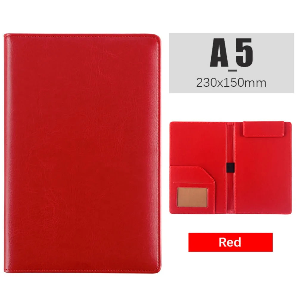 A5 PU Leather Clipboard Folder with Pen Holder Card Slots Waterproof Document Organiser Portfolio