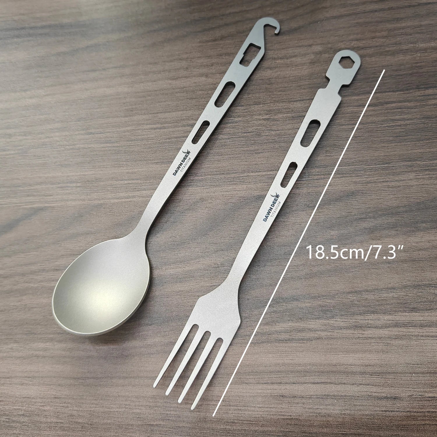 3 in 1 Titanium Camping Cutlery Set Ultralight Spoon Fork Bottle Opener Outdoor Travel Utensil Tool