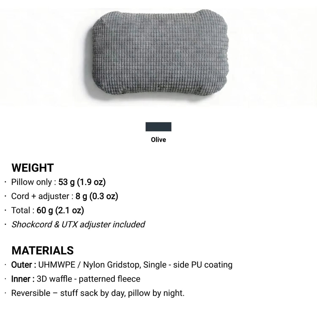 Ultralight 2 in 1 Stuff Sack Pillow Multifunctional Camping Storage Bag Outdoor Headrest Gear
