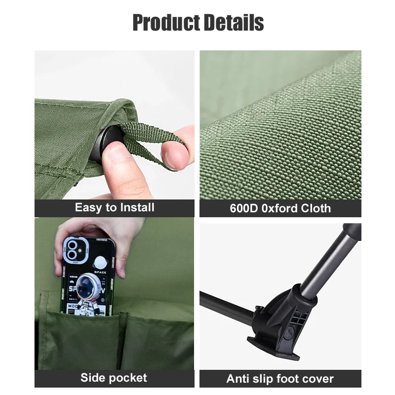 Portable Folding Camping Cot Bed Ultralight Compact Outdoor Sleeping Tent Bed for Travel Gear