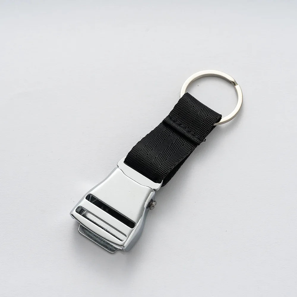 Aircraft Seat Belt Buckle Keychain Aviation Travel Bag Backpack Key Ring Pilot Gift Accessory Chain