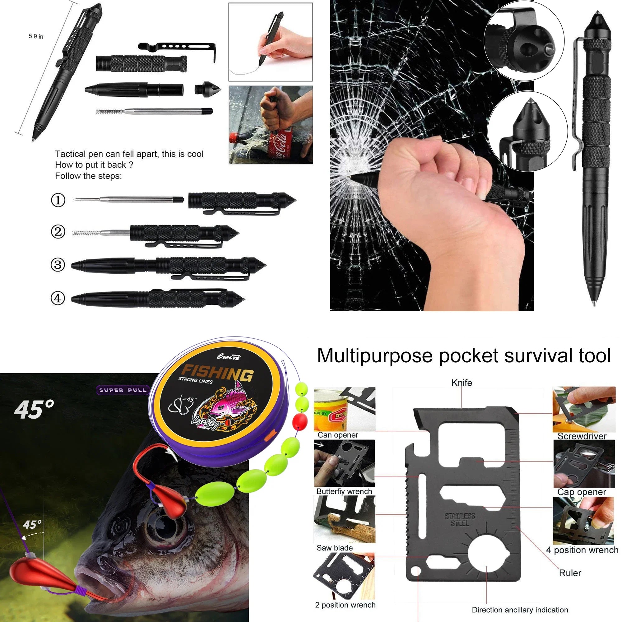 24-in-1 Tactical First Aid Survival Kit Molle EDC Pouch Camping Car Emergency Medical Bag Set