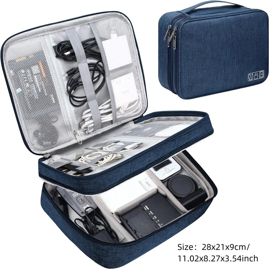 Travel Cable Organiser Bag, Portable Digital Storage Pouch for Gadgets and Electronic Devices
