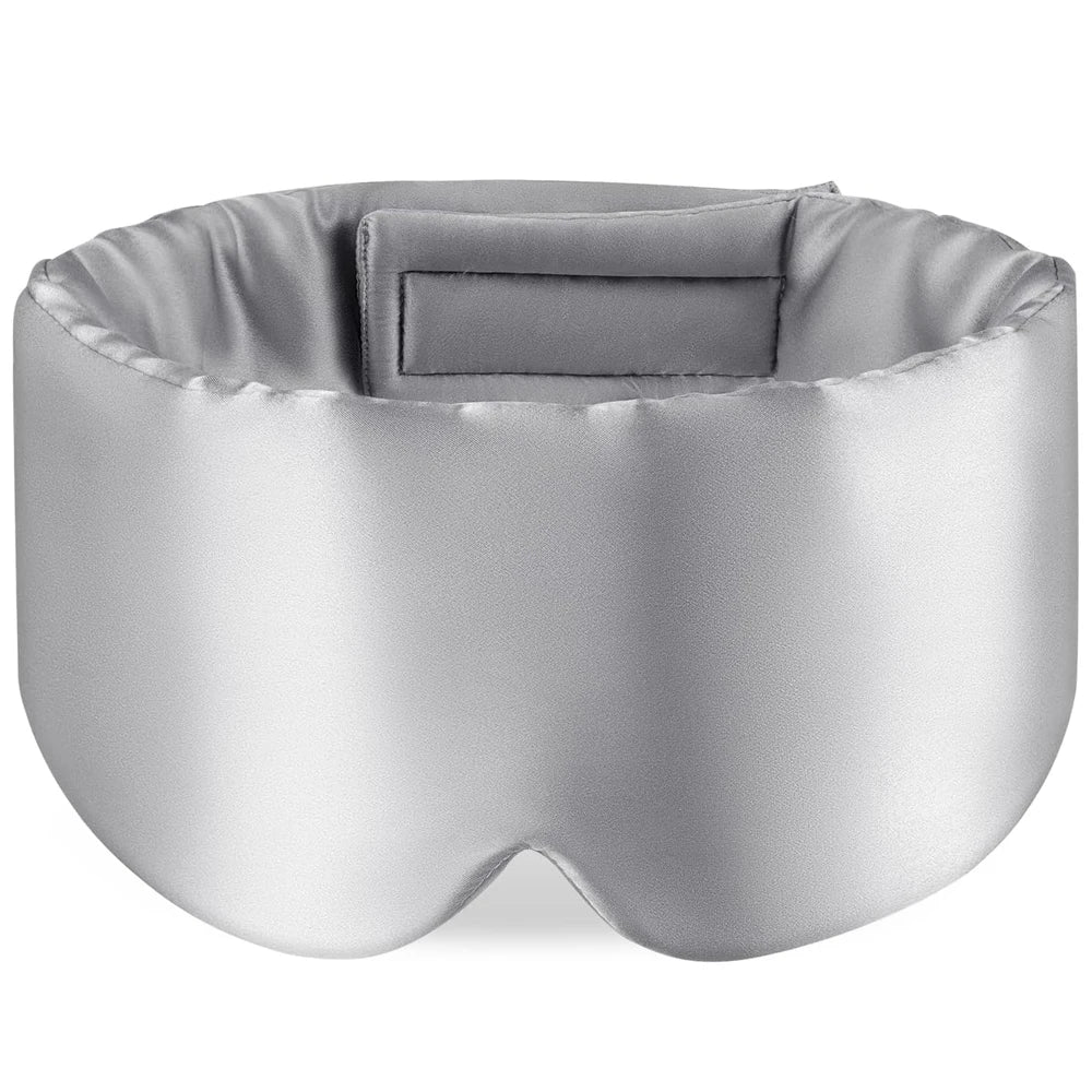 100% Mulberry Silk Sleep Mask Soft Padded Blackout Eyemask Travel Sleeping Aid Light Blocking