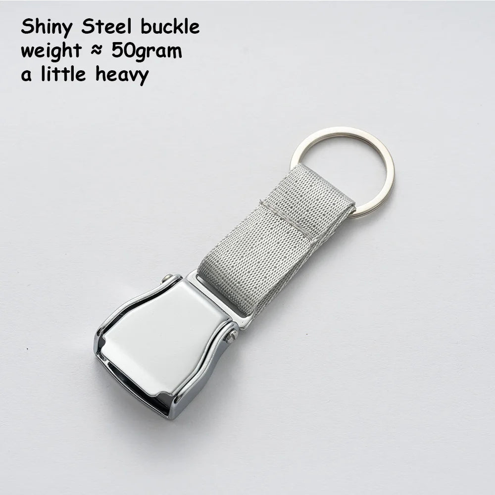 Aircraft Seat Belt Buckle Keychain Aviation Travel Bag Backpack Key Ring Pilot Gift Accessory Chain
