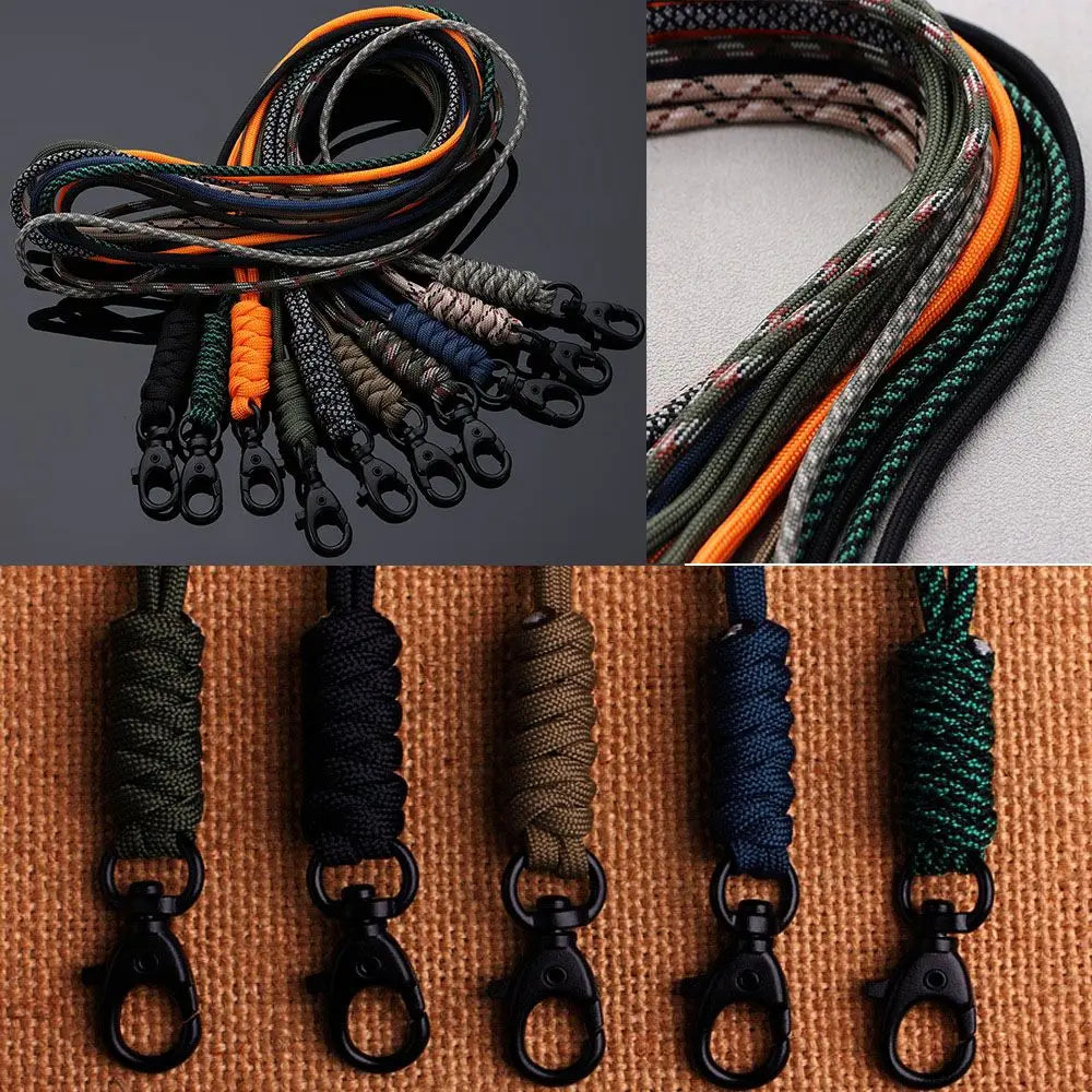Paracord Survival Keychain with Rotatable Buckle Emergency Lanyard Backpack Key Ring Tool