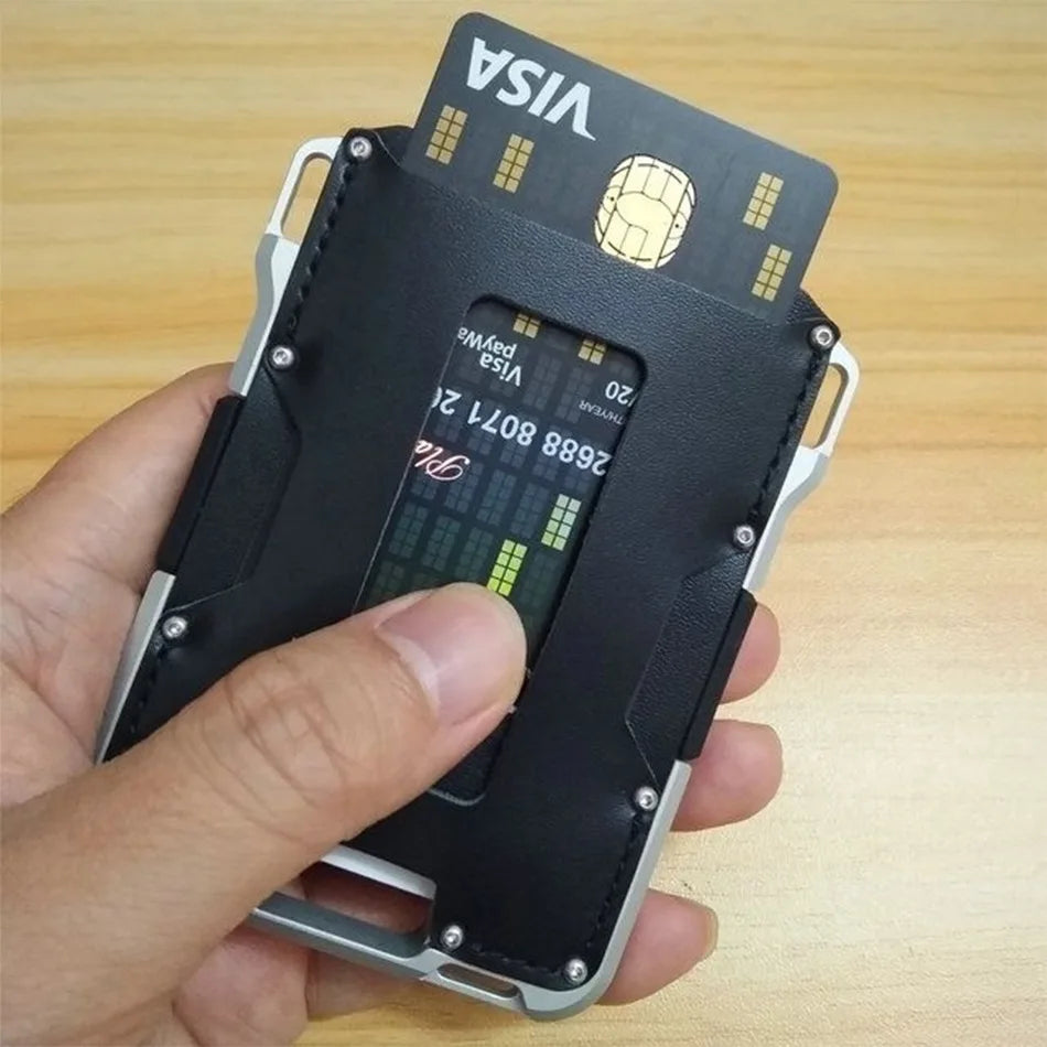 RFID Metal Airtag Wallet Slim Aluminium Card Holder for Apple AirTag Men’s Travel Wallet