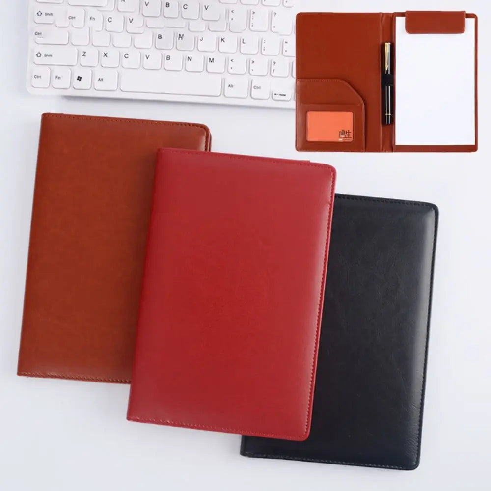 A5 PU Leather Clipboard Folder with Pen Holder Card Slots Waterproof Document Organiser Portfolio