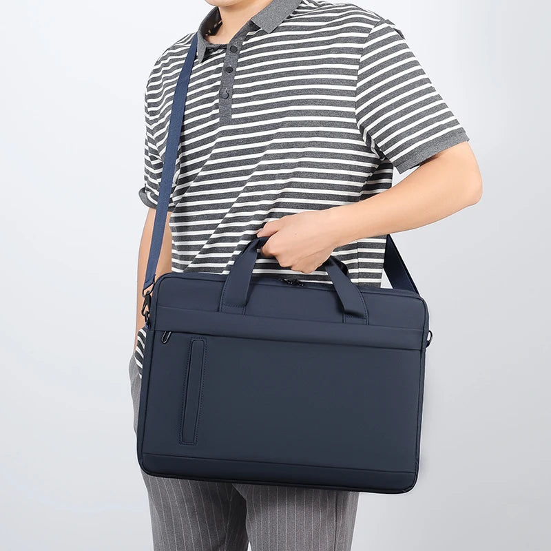 Men’s Minimalist Business Briefcase Shoulder Messenger Bag Large Office Tote 14 Inch Laptop Case