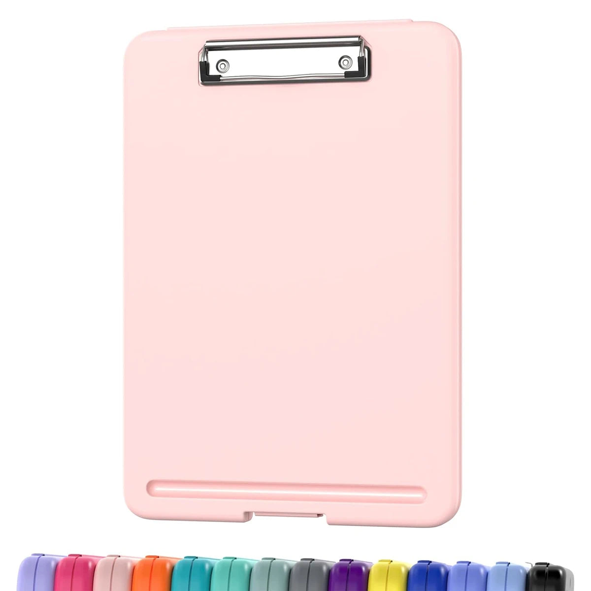 Storage Clipboard 9.5 x 13 Inch Foldable Writing Board with Low Profile Clip and Internal Storage