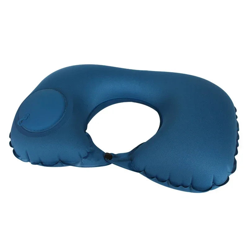 MYSTYBLOOM Inflatable U Shape Neck Travel Pillow Folding Airplane Train Car Headrest