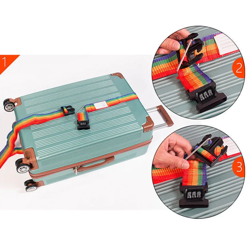Travel Luggage Belt Strap Adjustable Suitcase Trolley Packing Secure Lock