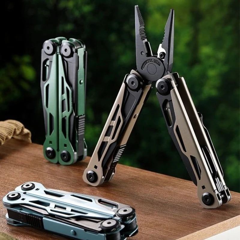 25 in 1 Multitool Pliers Pocket Knife with Screwdriver Bits Portable Camping Survival EDC Hand Tool