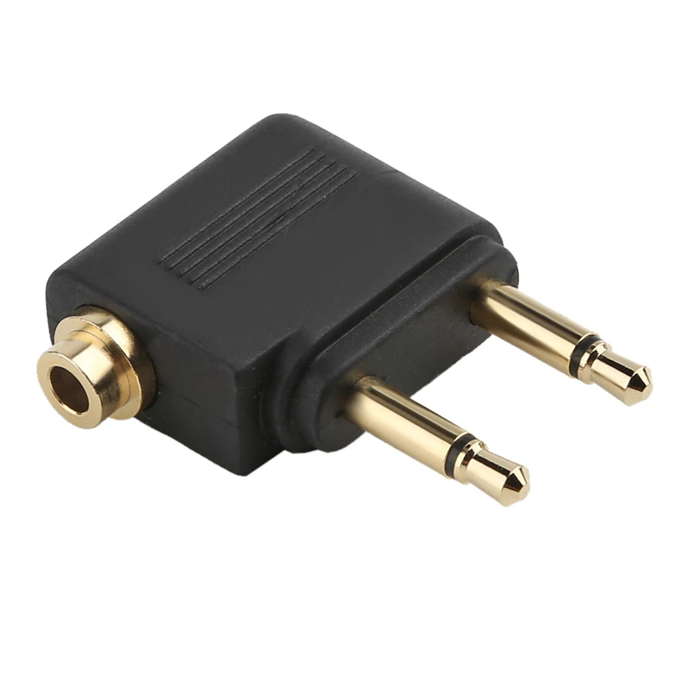 3.5mm Airline Audio Adapter Plug for Airplane Headphones Travel Earphone Jack Converter